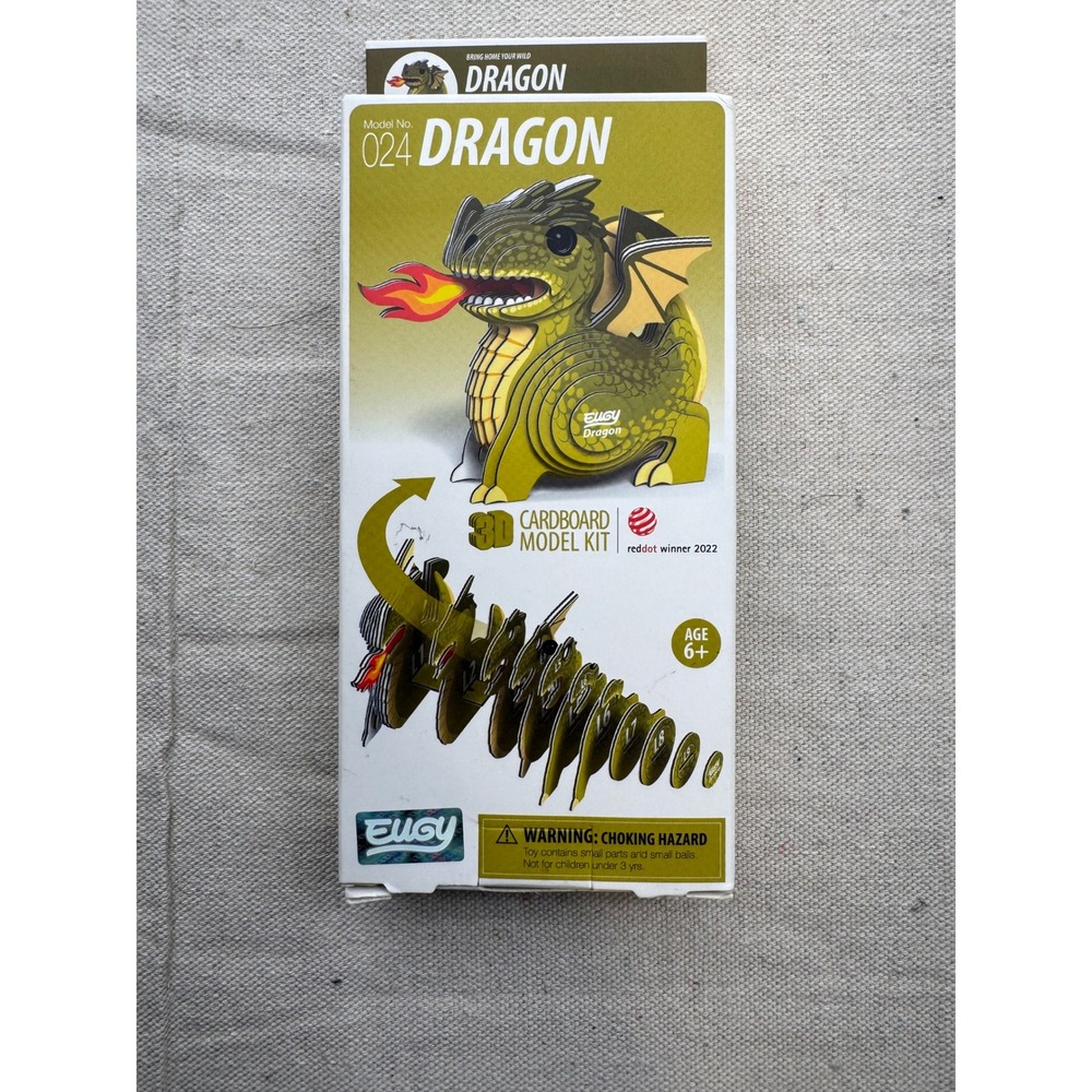 EUgy Dragon 3D Cardboard Model Kit 024 Red Dot Winner 2022 Age 6+‎ Puzzle